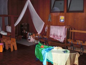 お部屋の中には木のおもちゃが沢山